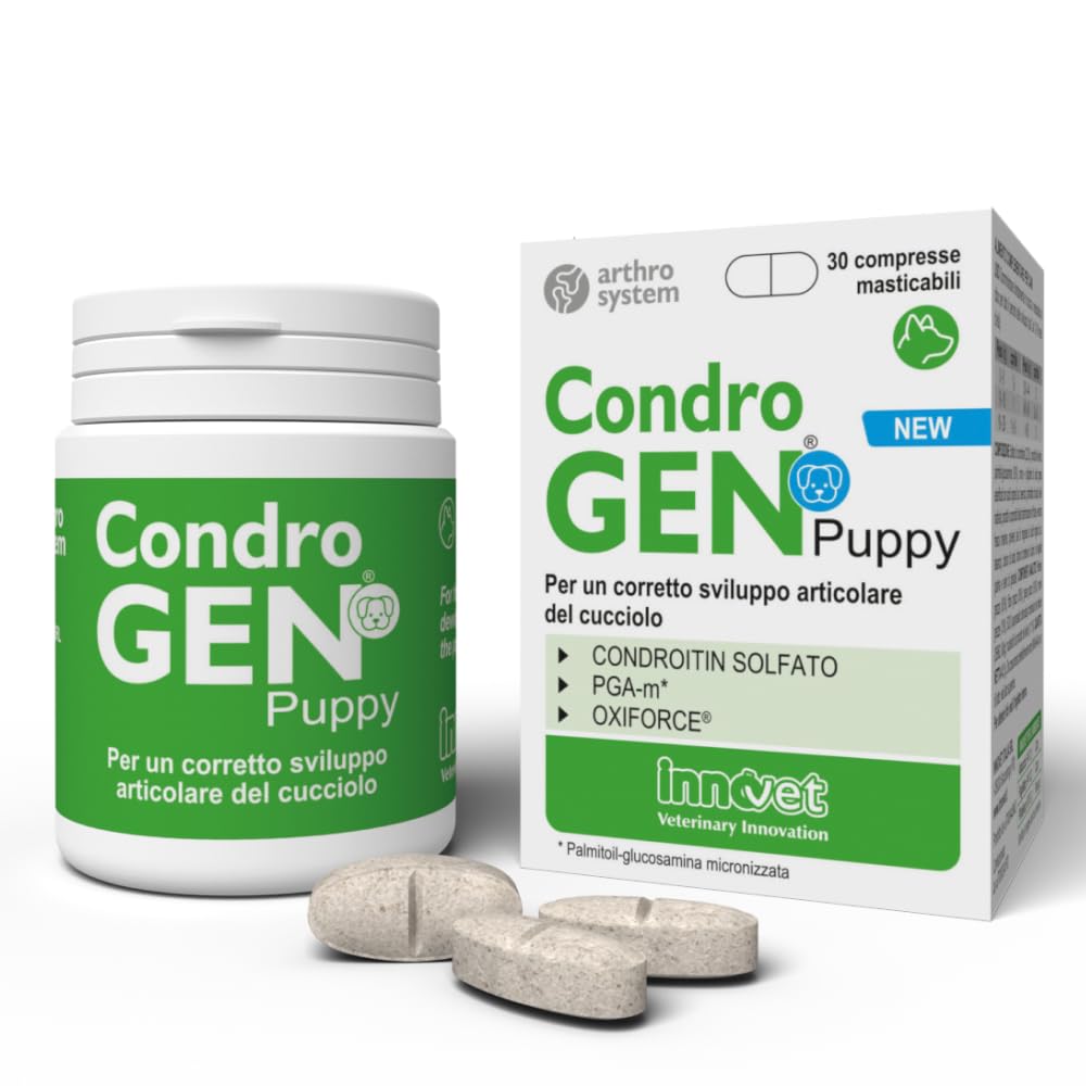 Innovet Condrogen Puppy Alimento complementare per le articolazioni di cuccioli – 30 compresse – Supporta le articolazioni durante l'accrescimento – Per cuccioli di taglia grande e gigante