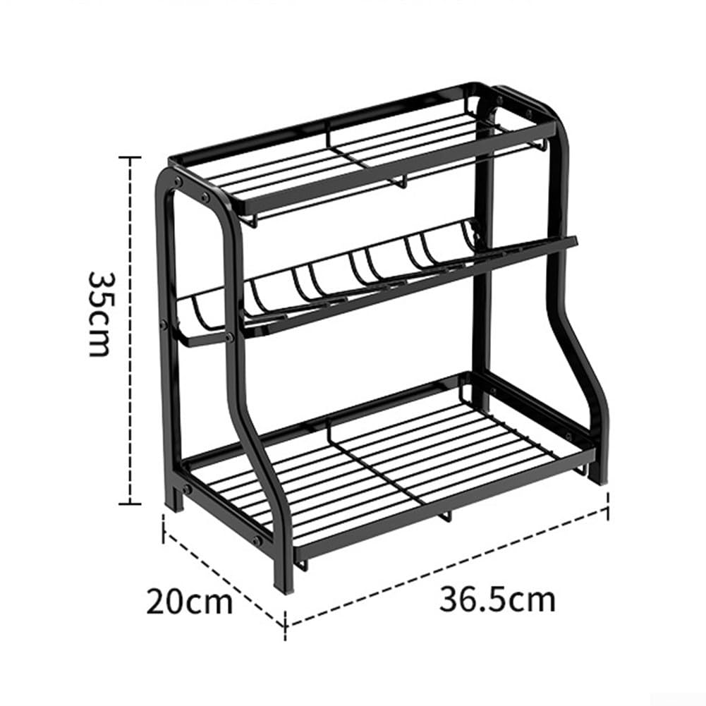 Organizador de cocina de 3 niveles, estante inclinado para condimentos, solución de almacenamiento que ahorra espacio, construcción de acero, soporte de encimera para una organización eficiente