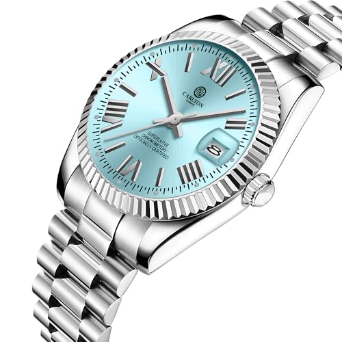 Image of Carlton London Charles Men Analog Watch, Round Dial, Stainless Steel Strap, Quartz Movement, 40 mm Case, Premium Thick Design, 30M Water Resistant, Formal Casual Wear