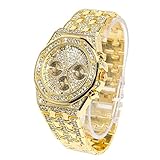 orologi oro √ MANO INTARSIATO DIAMANTI DA LABORATORIO - Halukakah lussuoso orologio,con diamanti simulati austriaci di chiarezza VVS.Il calcolo accurato dell'angolo dei diamanti multistrato fa risplendere di più i gioielli e ti fa risaltare dalla massa ovunque tu vada.