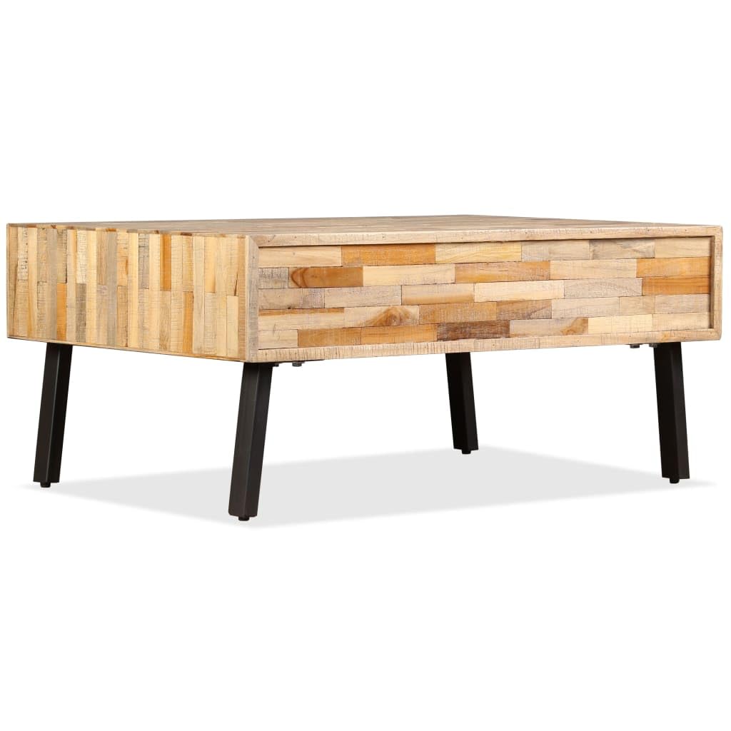 Tavolino da salotto in legno massello teak, 90 x 65 x 40 cm
