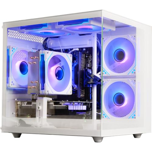 Image of Gaming PC Desktop Computer - Ryzen 5 4500, Radeon RX 6500XT 4GB, 16GB DDR4 RAM, 512GB NVME SSD, Prebuilt Tower for 1080P Casual Gaming, Streaming, School & Home Office (White)