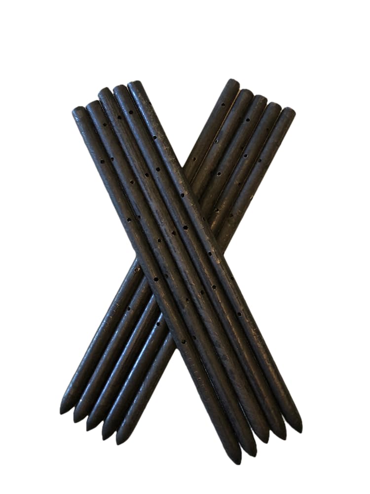 MCA 36" Round Steel Concrete Form Stakes (10 Pack) 3/4" Heavy-Duty Pointed with Holes – for Construction, Landscaping, Garden, Anchoring