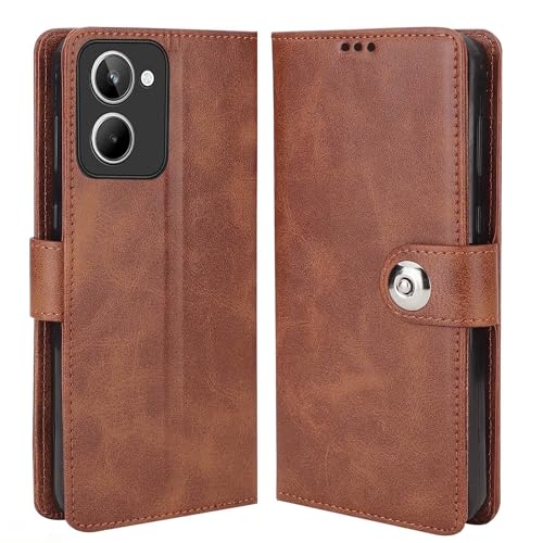 Image of RK Seller Flip Back Cover Case for Vivo Y18e 5G | PU-Leather Finish & Magnetic Stand with Card Holder | Shockproof | Mobile Case Cover for Vivo Y18e 5G (Brown)