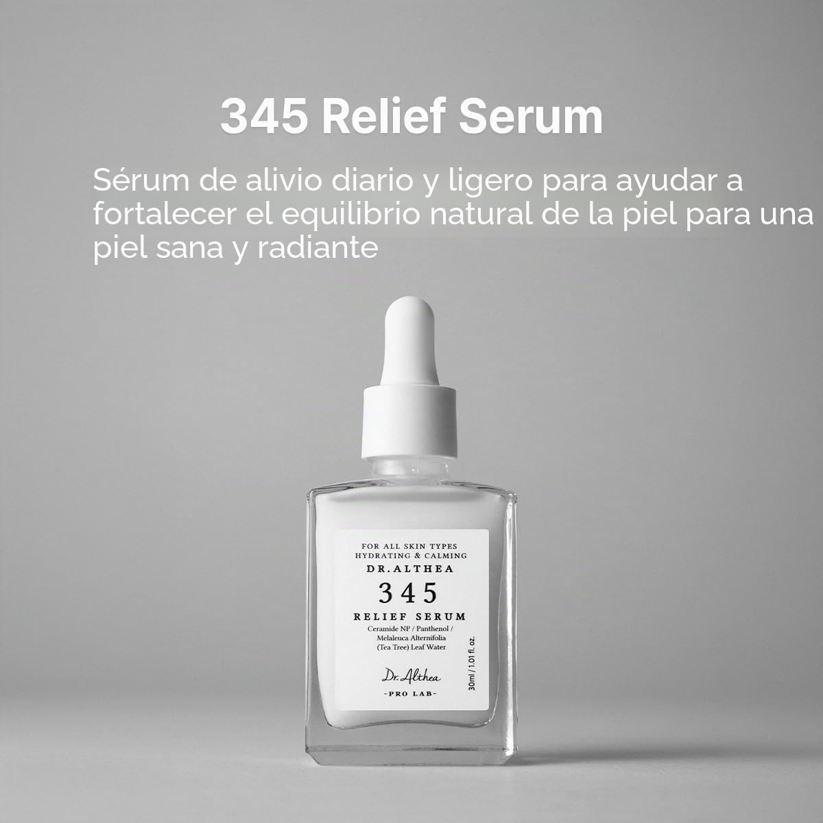 Dr.Althea 345 Sérum Calmante | Sérum facial hidratante diario para piel seca e irritada | Ayuda a calmar el enrojecimiento y el cuidado postacné | No comedogénico | Cosmética vegana coreana, 30 ml