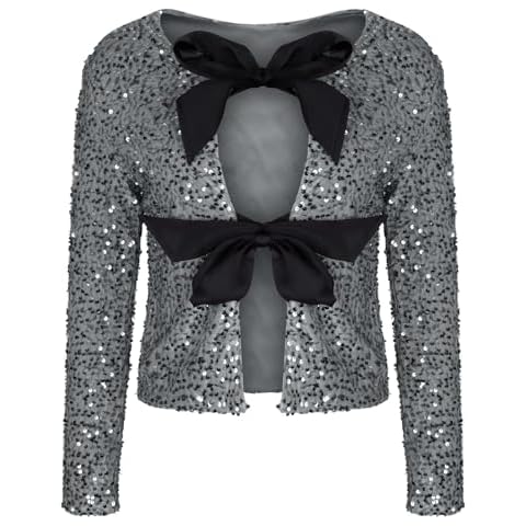 Women's Sparkling Sequin Cropped Jacket Cover