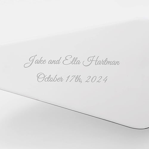 Miniatura 2 de THINGS REMEMBERED Juego de servidor de pastel de boda de cristal Athena grabado, 2 piezas, caja de regalo incluida (personalización gratuita)