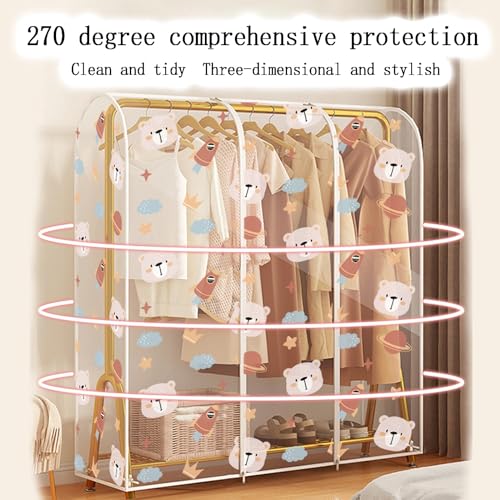 Large Garment Bags for Suits & Dresses - White Hanging Clothes Cover, 130x50x150cm (51x20x59in) - Perfect Closet Storage & Travel Organizer4