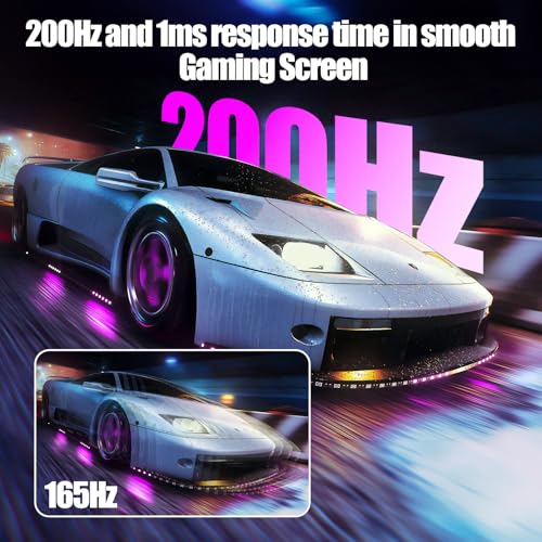 Gawfolk 24 Inch Gaming Monitor, 200hz Computer Monitor, FHD 1080P PC Monitors, 24.5" Frameless Monitors VA,sRGB 100%, DisplayPort, HDMI,Eye Care, Wall-Mounted 75 * 75mm Compatible - Image 6