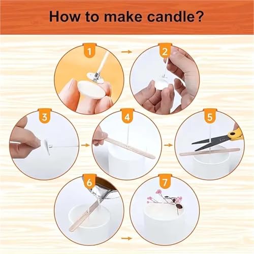 Mechas de algodón para velas 250 piezas con accesorios miniatura 5