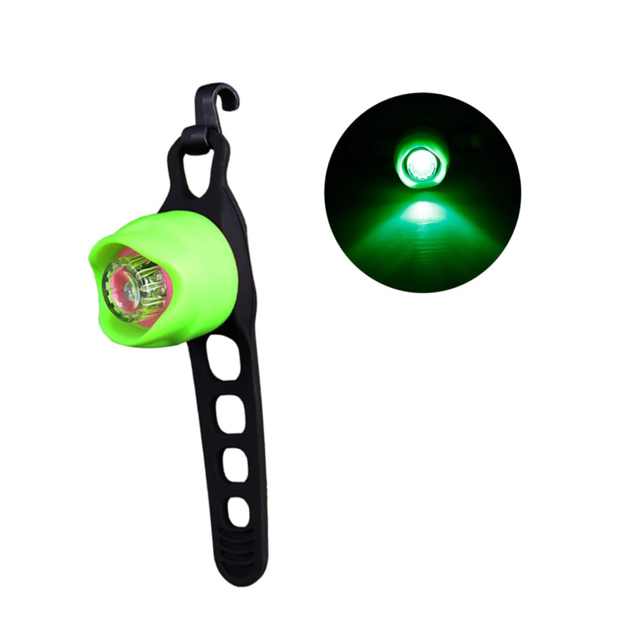 BESPORTBLE Gemstone Taillight Bike Warning Light with Flicker Modes for Night Riding Green Shell with for Enhanced Safety