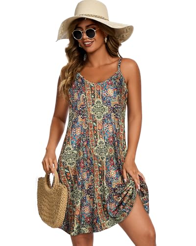 Image of JOELLYUS Womens Spaghetti Strap Dress Summer Dresses Beach Cover Ups Casual Sundresses with Pockets 2026
