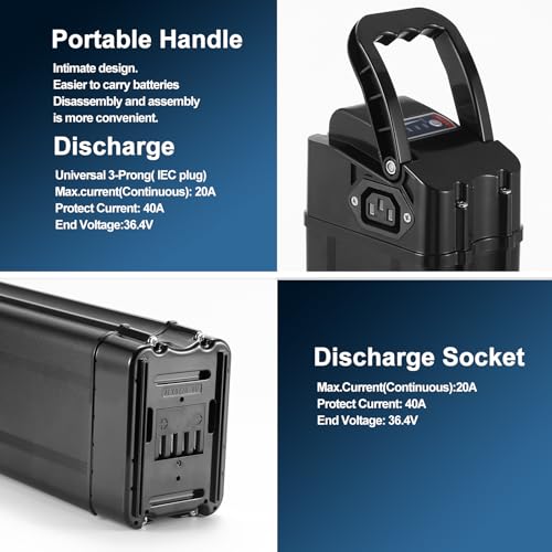 Image of 48V 10Ah Ebike Battery, Silver Fish Lithium-ion Battery with 2A Charge for 200-550W Electric Bicycles Folding Bike Mountain Bike Motor