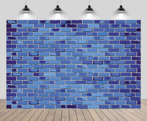 Fondo Fotográfico Pared Ladrillo Azul 7x5ft miniatura 1