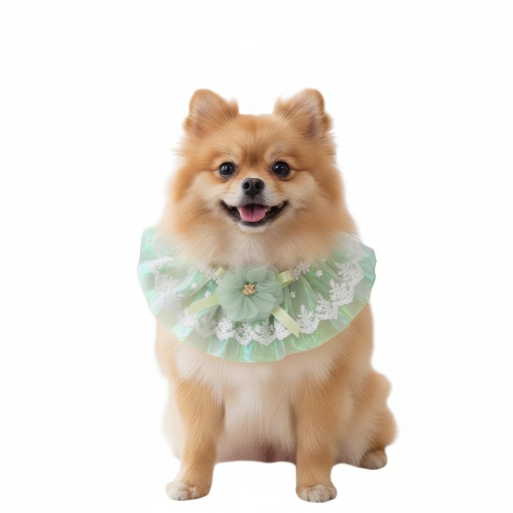 MITOCAPY Handmade Dog Costume,Cat Bandana, Cat Birthday Collar, Lace Dog Outfit for Doggie Halloween Wedding Birthday Party Outgoing