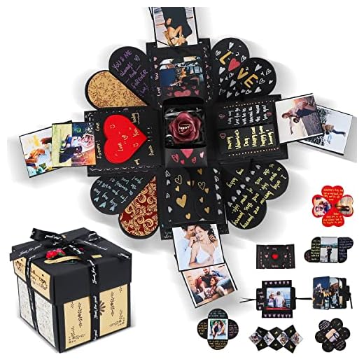 YITHINC Caja de Regalo DIY Álbum de Fotos Hecho a Mano,Creative Explosion Box como Regalo de Cumpleaños y Caja de Sorpresa sobre el Amor Abierto
