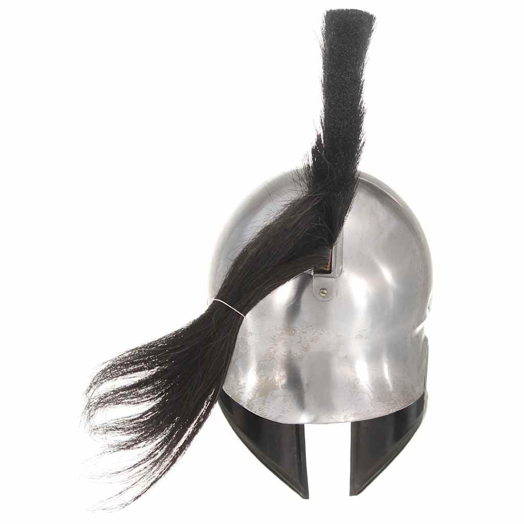 Casco de guerrero griego antiguo réplica para LARP Cosplay Histórico Recreación Acero Plata