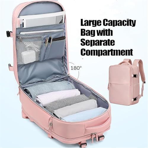 Travel Backpack for Men and Women, Large Capacity 25L Lightweight Backpack with Separate Shoe Compartment, Business Work Bag (Purple)4