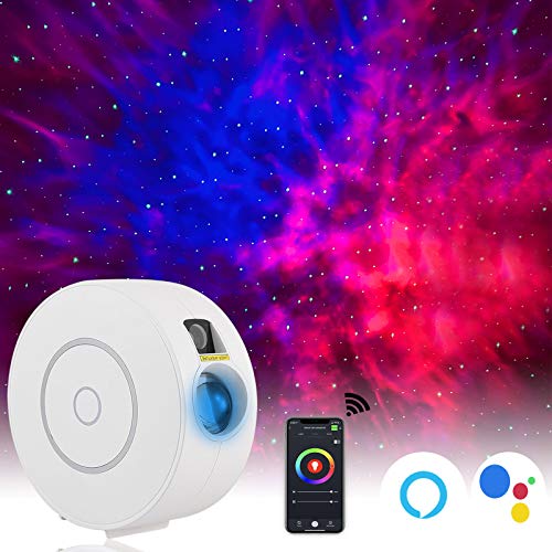 Smart Galaxy Projector Compatible with Alexa & Google Home,Voice Control Star Night Light Projector with Nebula,Sky Lights Suitable for Kids Adults,Room Decor for Bedroom/Bar/Party/Home Theatre