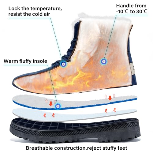 Alicegana Women Winter Boots Snow: Warm Cotton Fur Lined Winter Shoes Lace Up Comfortable Non Slip Ankle Platform Boots Outdoor3