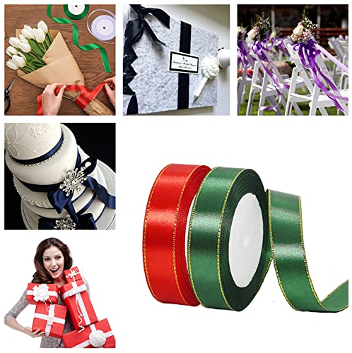 2 x 20mm Red and Green Ribbon Thick Christmas Ribbon for Gift Wrapping 22m - Image 3