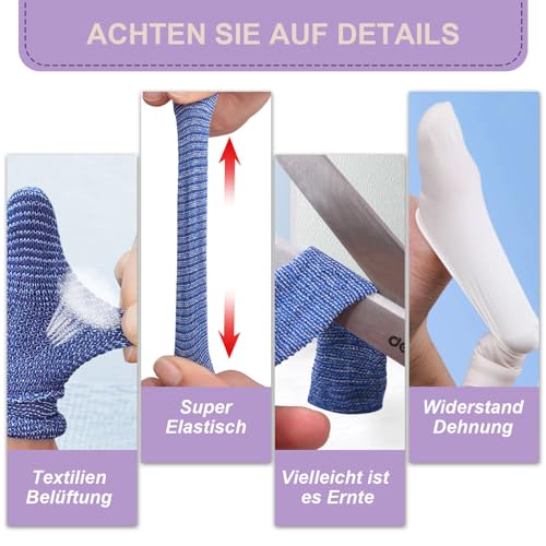 BORISCA 70 Stück Fingerverband, 35 Fingerlinge Verband + 35 Gummi-Fingerhülsen, Fingerpflaster Atmungsaktiv Fingerkuppenverband Finger Elastisch Bob Fingerschutz Bei Verletzung verwendet