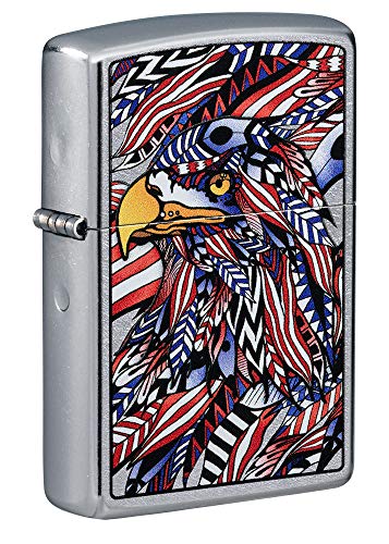 Zippo Eagles Dare Pocket Lighter - Refillable Flip-Top Windproof Lighters - Fierce Soaring Eagle Patriotic Design Pocket Lighters - Luxury Metal Lighter Made in USA product thumbnail 10