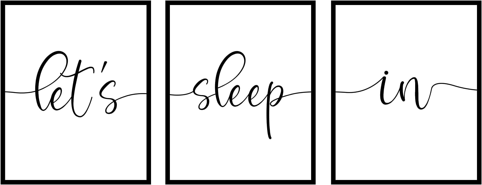 OFlyDesigns Let's Sleep In Art Prints Bedroom Wall Decor Above Bed Set of 3 Bedroom Wall Art, 11x14inch Unframed