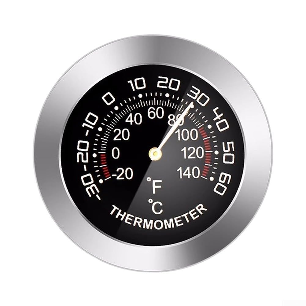 Termómetro Digital Interior con Higrómetro de Alta Precisión para Coche y Hogar - Monitor Temperatura Humedad para compacto 3.7cm Aleación Aluminio Negro