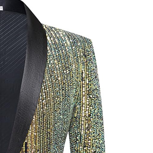 Mens Button Shawl Sequin Blazer Slim Fit Formal Sequins Suits Shiny Tuxedo Party Prom Suit4