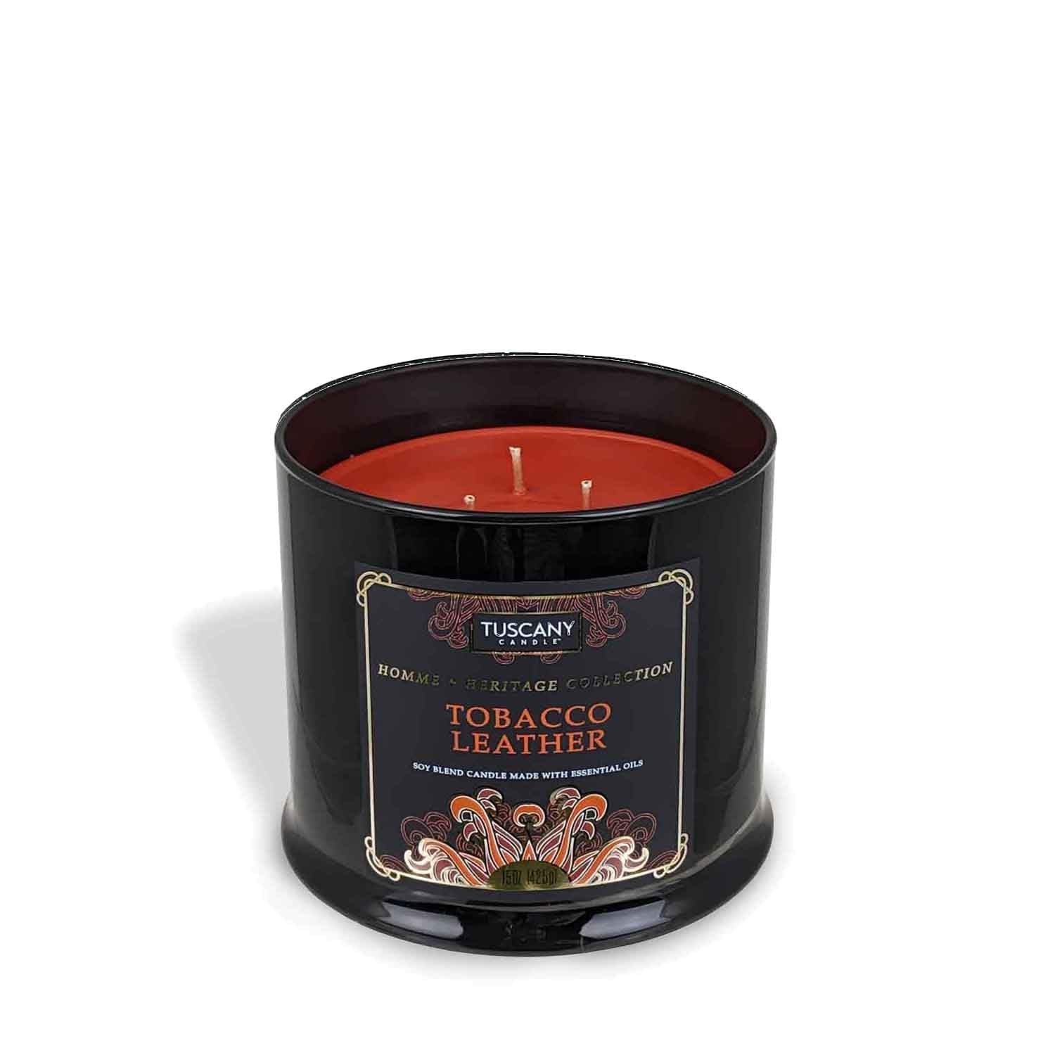 Amazon.com: Tuscany Candle Tobacco Leather Scented Jar Candle, 15 oz : Home  & Kitchen