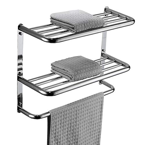 LUANT Bathroom Shelf 3-Tier Wall Mounting Rack with Towel Bars