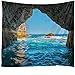 Niebieskie morze sceneria gobelin indyjska mandala gobelin ścienny wiszące gobeliny boho sypialnia ściana dywan tapet-100 x 150 cm (40 x 60 cali)