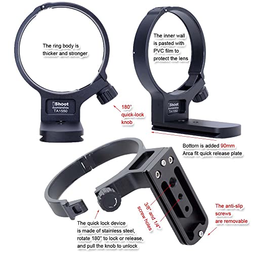iShoot Metal Lens Collar Tripod Mount Ring Compatible with Tamron 150-500mm f/5-6.7 Di III VC VXD A057 - Image 3