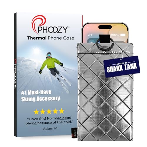Image of PHOOZY Apollo II Thermal Phone Case with NASA-Derived Technology - Extends Battery Life 4X in Cold Weather and Heat - Military Grade 8-Foot Drop Protection Insulated Pouch - Medium Silver