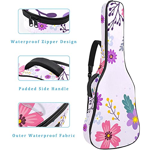 Housse guitare folk violet floral imperméable à fermeture éclair - 4