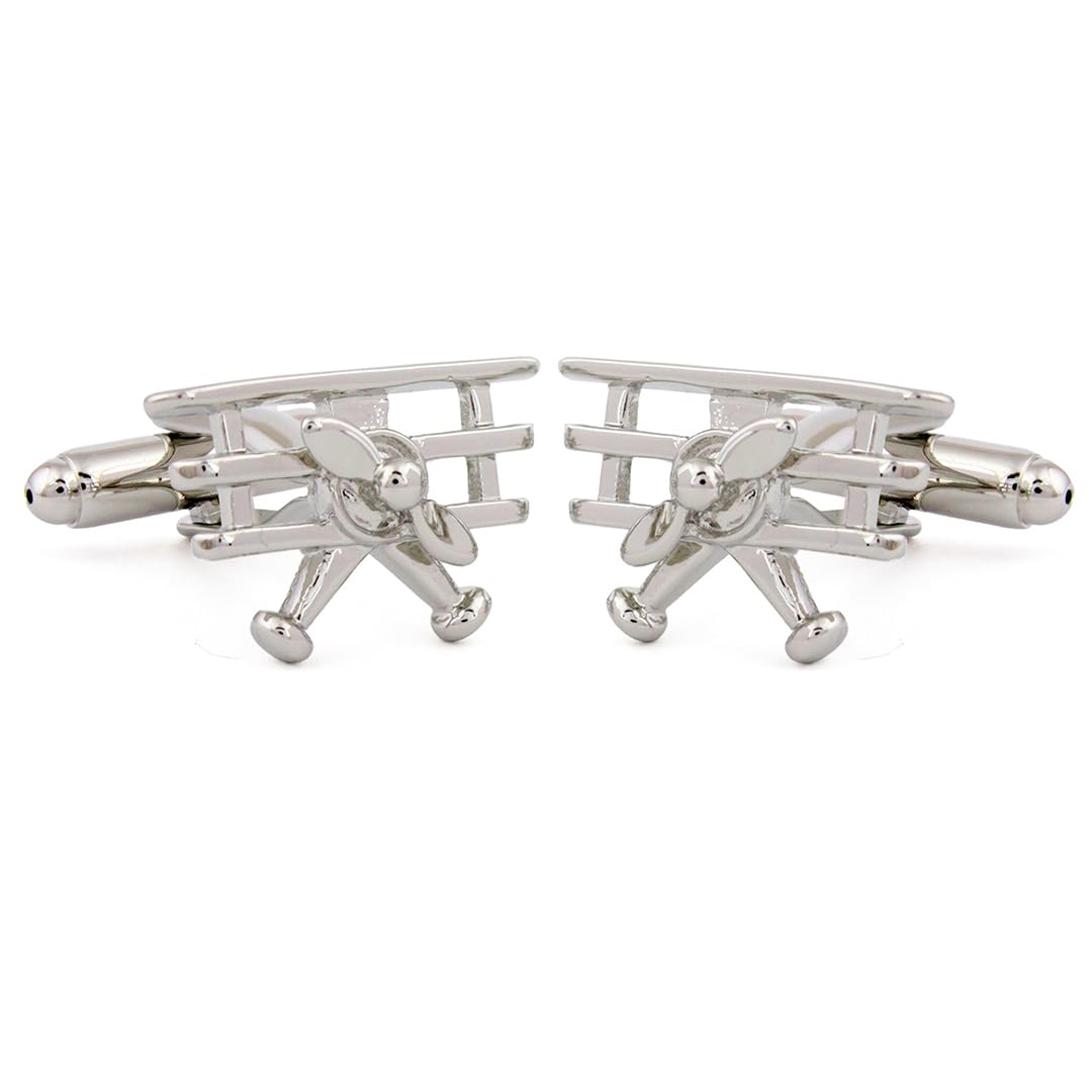 peluche Golden Airplane Premium Cufflinks for Men-picture-17