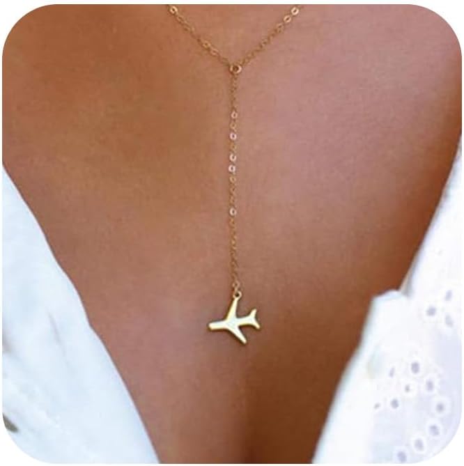 Fashion Simple Aircraft Airplane Plane Pendant Necklace Tiny Dainty Necklace Jewelry