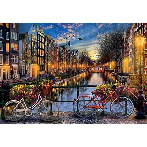 Outletdelocio Pack Puzzle Amsterdam. 2000 Piezas + Tapete Universal Puzzle Roll Cover