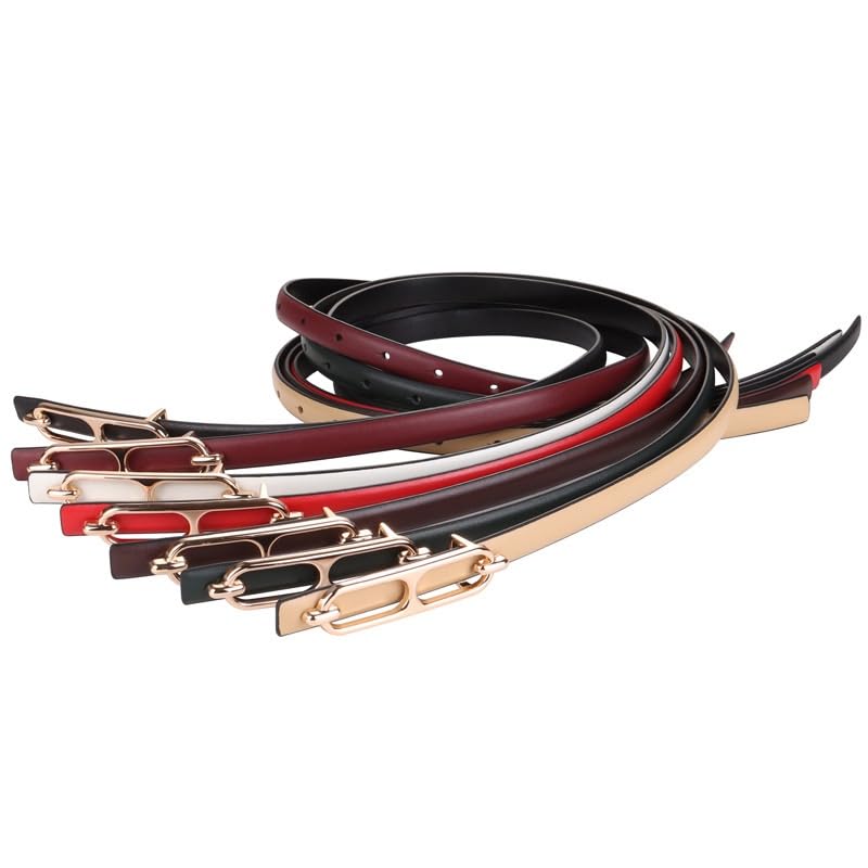 Cowhide Thin Belt Women's Decorative Dress Shirt With Suit Coat Sweater Jeans Belt(white-Dinosaur Doodle4)4