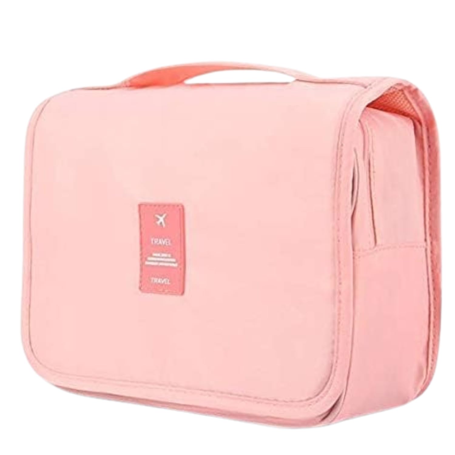 Cosmetic Bag, Hanging Girls Durable Carry On Case for Vacation Lightweight Organizer Spave Saver Essentials Cosmetic Bag (Pink, Pack of 1)-image-35