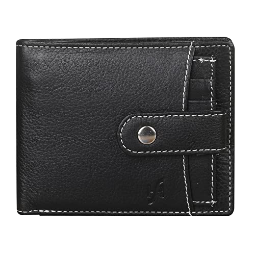 STARHIDE Men's Leather Wallet (With Removable Credit Card Holder) 12 x 9.2 cm Black