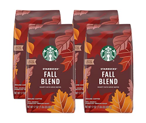 Image of Starbucks Limited Edition Ground Coffee, Fall Blend, Medium Roast 100% Arabica Coffee with Flavor Lock Packaging, 17 Ounce Bag (Pack of 4) 68