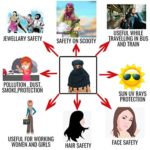 Image of Sun Protection Summer Wear Scarf Mask Face Cover Head Bandana For Women Girls Dupatta Hijab