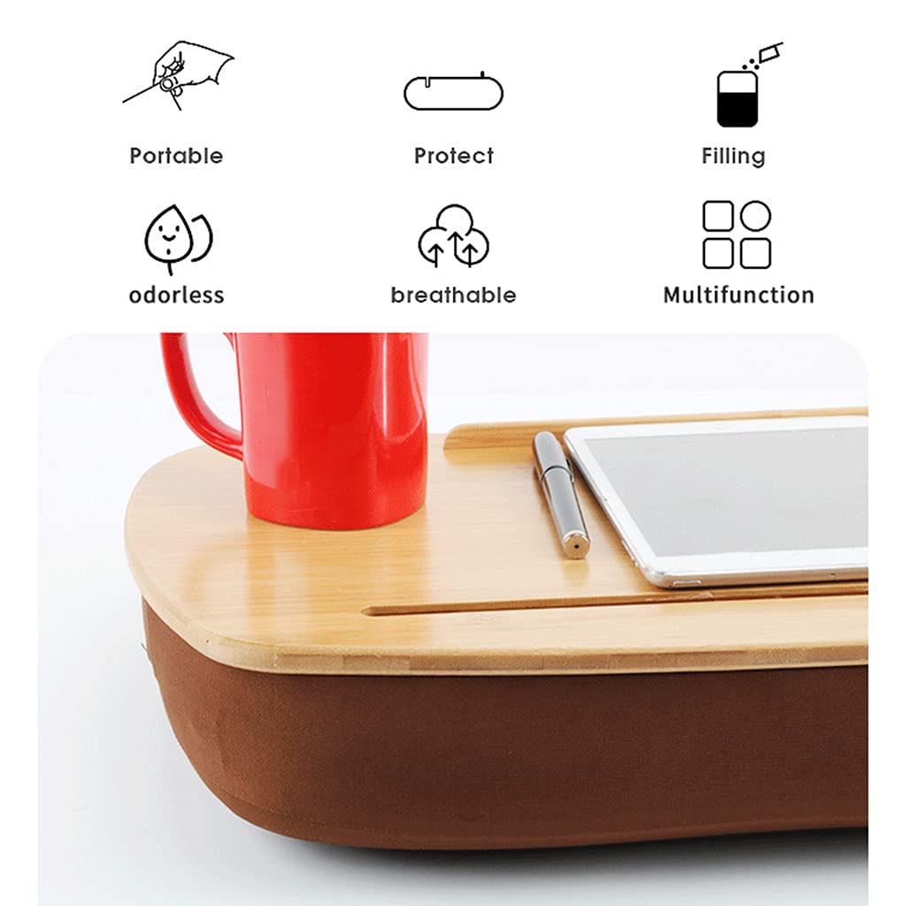 Support pour ordinateur portable en bambou pour canapé, lit, étude à domicile