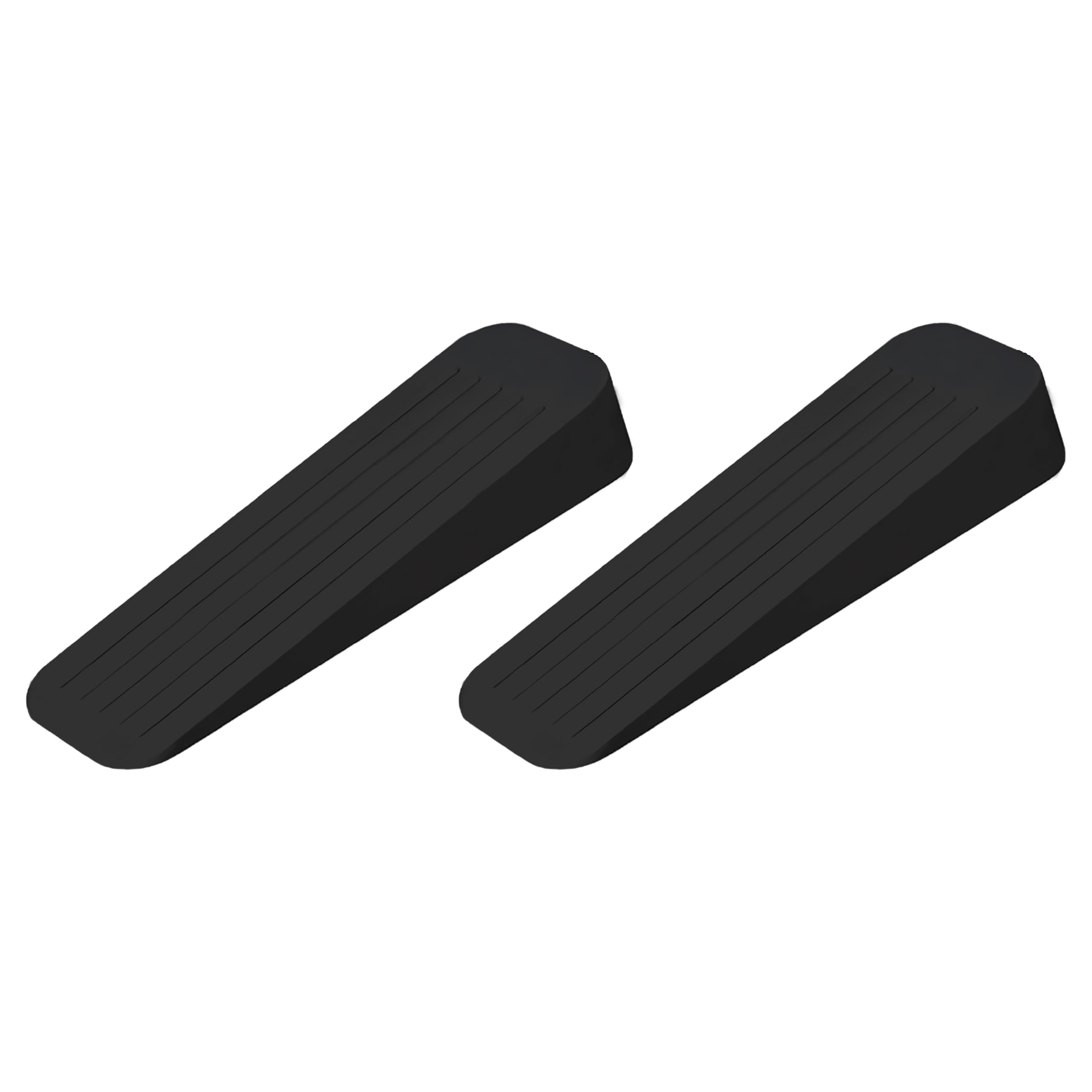 SUL Heavy Duty Non-Slip Rubber Door Stop Wedge Holder, Door Wedges Stopper, Non Slip Non Scratching Door Stop Jammer Ideal for Homes, Offices Carpet, Wood, Cement and Laminate Floor (Black) (2)