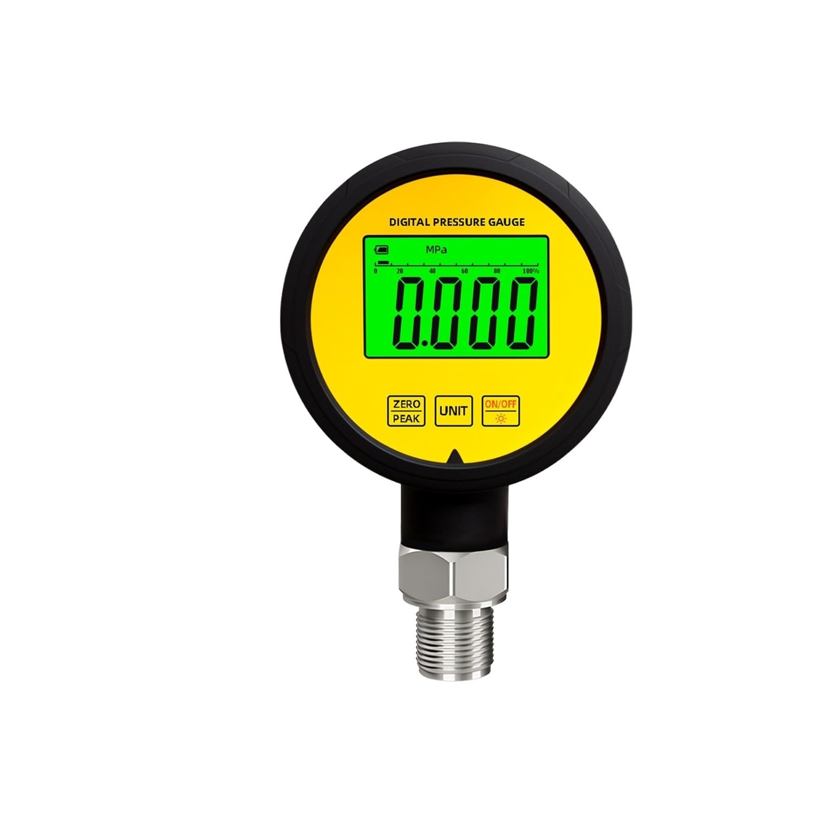 Manómetro diferencial de Gas, manómetro Digital acero inoxidable, resistente al agua, Protector goma precisión LCD, 1% FS(G1-4,0-60Mpa)