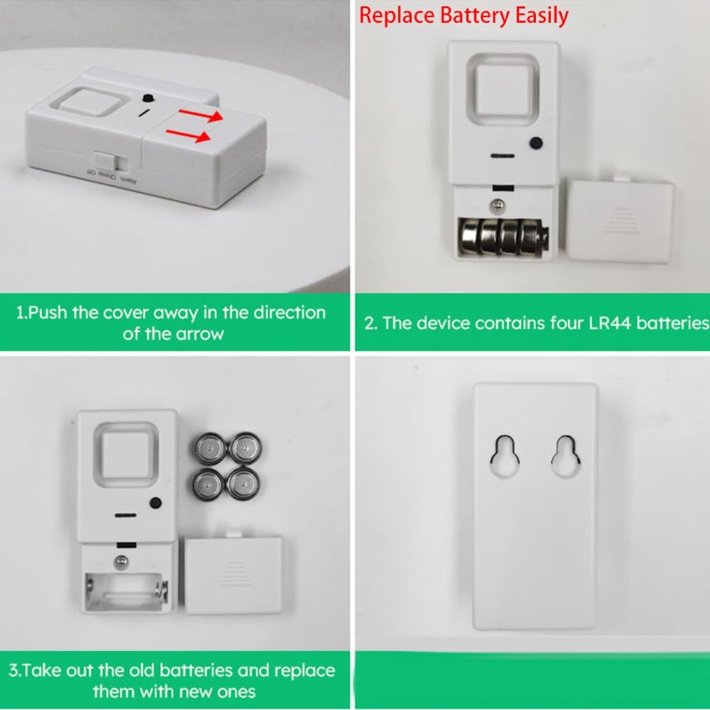 Alarmas de Puerta y Ventana, Volumen Ajustable, Timbre/Alarma, Sensor de Alarma de Puerta y Ventana para Seguridad del Hogar, Seguridad para Niños, Paquete de 4