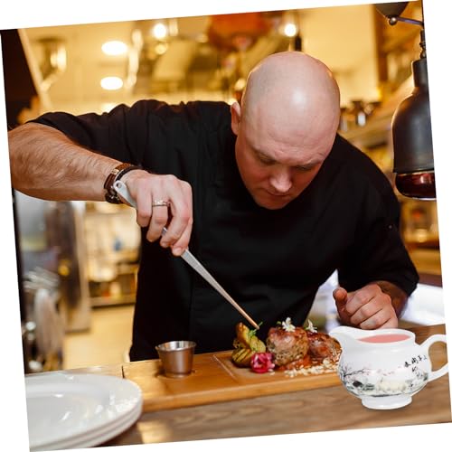 Cabilock Porcelain Gravy Boat Jug with Handle Versatile Ceramic Sauce Pitcher for Dressings Gravy and Sauces for Home and Restaurant Use - immagine 4