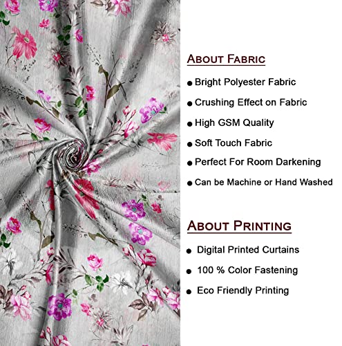 Image of Ultimate Trends 270 GSM Premium Room Darkening Curtains with Tie Back and Diamond Eyelets Set of 2 Panels (6 L x 4 W Feet, Grey)